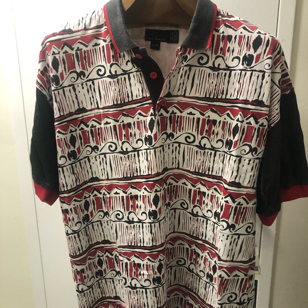Greg Norman Collection Short-Sleeve Polo in Red, Black & White